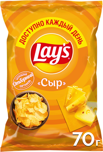 Чипсы картофельные LAY'S со вкусом сыра, 70г, фотография
