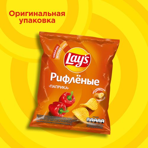 Чипсы картофельные LAY'S Рифленые со вкусом паприки, 70г, картинка