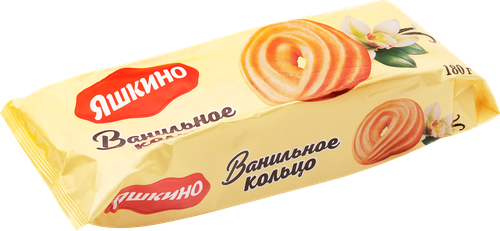 Печенье сдобное ЯШКИНО Ванильное кольцо, 180г, крупный план