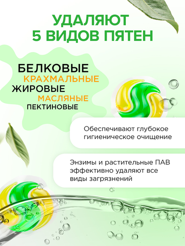 Капсулы для стирки SYNERGETIC Color биоразлагаемые, 60шт, вид