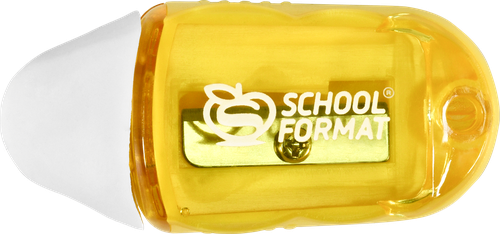 Точилка SCHOOLFORMAT Smart с ластиком, 1 отверстие, в ассортименте, Арт. 211831, крупный план