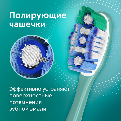 Зубная щетка COLGATE 360 Суперчистота всей полости рта, антибактериальная, средней жесткости, крупный план