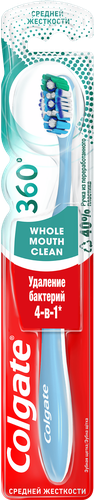 Зубная щетка COLGATE 360 Суперчистота всей полости рта, антибактериальная, средней жесткости, вид
