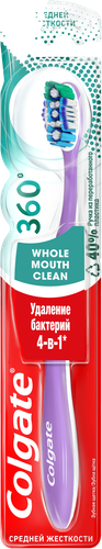 Зубная щетка COLGATE 360 Суперчистота всей полости рта, антибактериальная, средней жесткости, вид