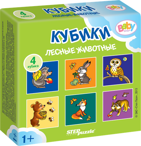 Кубики STEP PUZZLE Baby Step, 4шт, картинка