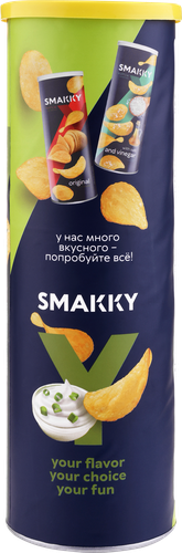 Чипсы картофельные SMAKKY со вкусом сметаны и лука, 110г, фото