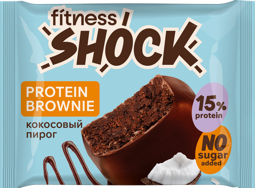 Брауни FITNESSHOCK Кокосовый пирог, 50г, фото