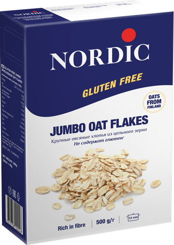 Хлопья овсяные безглютеновые NORDIC крупные, 500г, фотография