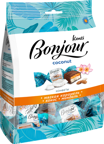 Конфеты KONTI Bonjour coconut, 200г, изображение