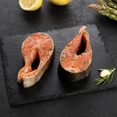 Форель Радужная в маринаде с чесноком и сливками, стейк ЛЕНТА FRESH, весовая, картинка