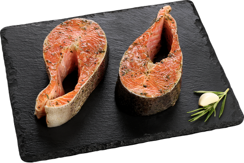 Форель Радужная в маринаде с чесноком и сливками, стейк ЛЕНТА FRESH, весовая, детальное фото