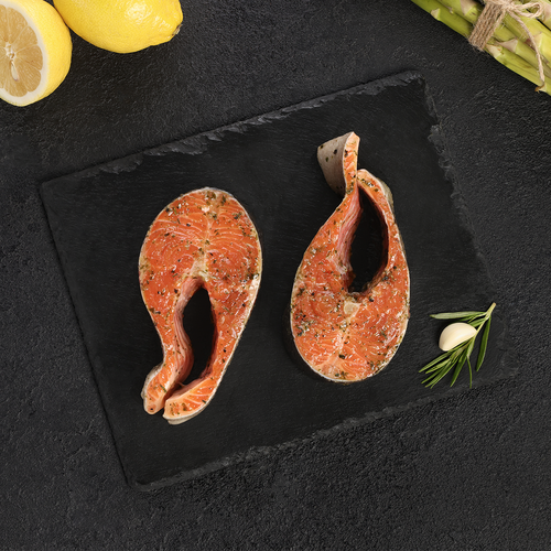 Форель Радужная в маринаде с чесноком и сливками, стейк ЛЕНТА FRESH, весовая, изображение