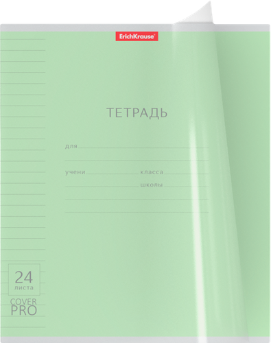 Тетрадь ERICHKRAUSE Классика CoverPrо А5+, 24 листа, в линейку, с пластиковой обложкой, Арт. 56375, картинка