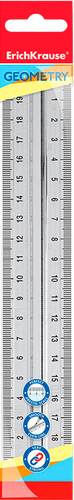 Линейка ERICHKRAUSE Clear пластиковая прозрачная, 20см, с держателем, Арт. 53868, фотография