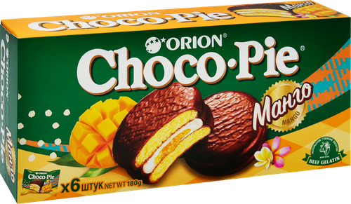 Печенье ORION Choco Pie Mango, 180г, фото