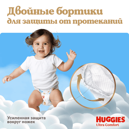 Подгузники для девочек HUGGIES Ultra Comfort 3 5–9кг, 78шт, фото