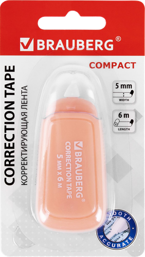 Лента корректирующая BRAUBERG Compact plus pastel, 5мм, Арт. 270551, 6м, фотография
