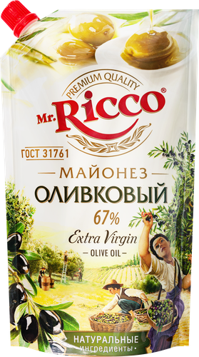 Майонез MR.RICCO Оливковый 67%, 400мл, фото