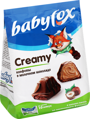 Конфеты вафельные BABYFOX Creamy Choco молочно-ореховые, 100г, фото