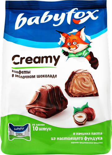 Конфеты вафельные BABYFOX Creamy Choco молочно-ореховые, 100г, фото