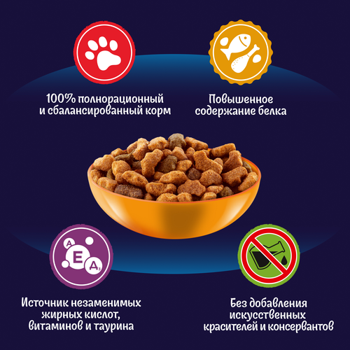 Корм сухой для кошек FELIX Мясное объедение с курицей, 10кг, вид
