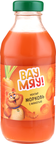 Нектар детский ВАУ МЯУ! Морковь с мякотью, 0.33л, изображение