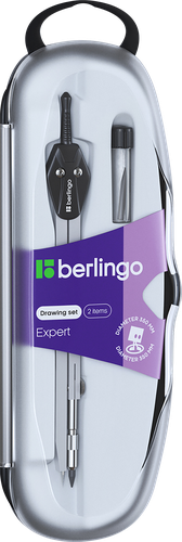 Готовальня BERLINGO Expert, 2 предмета, циркуль 13,5см, Арт. DS_20202, фото