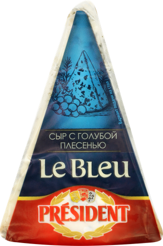 Сыр PRESIDENT LE BLEU с голубой плесенью 55%, без змж, 100г, фото