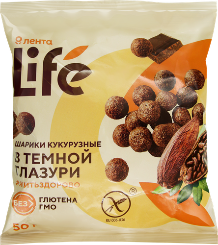 Готовый завтрак ЛЕНТА LIFE Шарики в шоколадной глазури, 50г, изображение