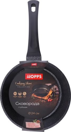 Сковорода HOPPS Cooking Show 24см, литая с индукцией, антипригарное покрытие, Арт. HC241ID, крупный план
