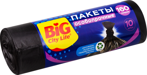 Пакеты для мусора BIG CITY LIFE особо прочные LD 80x110см, 160л, Арт. 14410065, 10шт, детальное фото