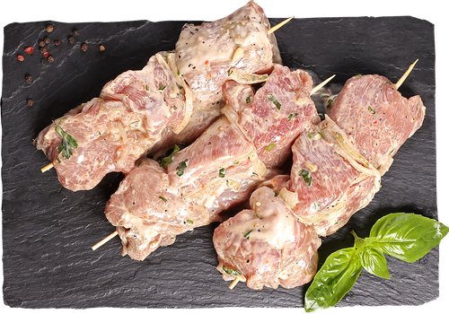 Шашлык из свиного окорока Деликатесный в майонезе ЛЕНТА FRESH, крупный план
