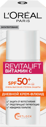 Крем-флюид дневной для лица L'OREAL Paris Revitalift Витамин С, SPF50, 50мл, картинка
