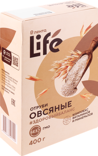 Отруби овсяные ЛЕНТА LIFE, 400г, изображение