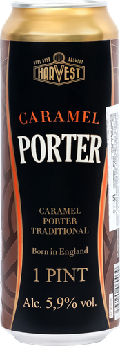 Пиво темное HARVEST Caramel Porter фильтрованное пастеризованное 5,9%, 0.568л, картинка