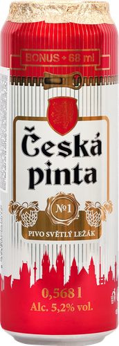 Пиво светлое CESKA PINTA №1 Lezak фильтрованное пастеризованное 5,2%, 0.568л, фотография