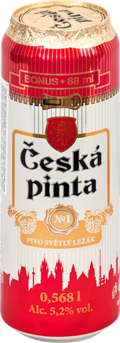 Пиво светлое CESKA PINTA №1 Lezak фильтрованное пастеризованное 5,2%, 0.568л, фотография