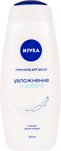 Гель-уход для душа NIVEA Увлажнение и забота с маслом миндаля увлажняющий, 500мл, крупный план