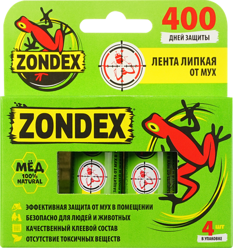 Липкая лента от мух ZONDEX, 4шт, вид