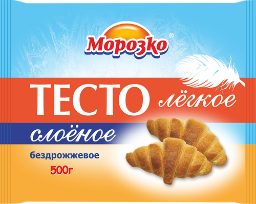Тесто слоеное МОРОЗКО бездрожжевое легкое, 500г, детальное фото