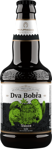 Пиво темное ТАРКОС Dva Bobra фильтрованное пастеризованное 4,7%, 0.45л, картинка