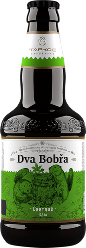 Пиво светлое ТАРКОС Dva Bobra фильтрованное пастеризованное 4,8%, 0.45л, вид