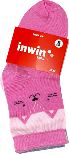 Носки детские INWIN Kids, высокая посадка, розовые с полосками, Арт. 
FKSG-05-P, 5пар, вид