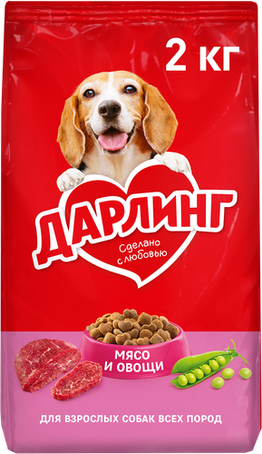 Корм сухой для взрослых собак ДАРЛИНГ с мясом, 2кг, фотография