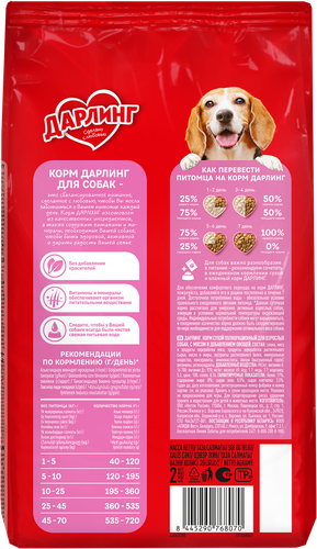 Корм сухой для взрослых собак ДАРЛИНГ с мясом, 2кг, фото
