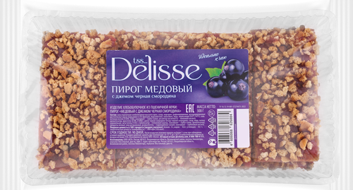 Изделие хлебобулочное DELISSE Пирог медовый с джемом черной смородины, 300г, изображение