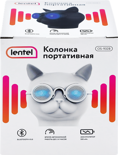 Колонка портативная LENTEL Кот, Арт. OS-932B, изображение
