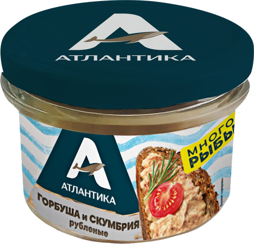 Крем-паста АТЛАНТИКА из горбуши Дальневосточной и скумбрии Атлантической с горчицей, 150г, фотография