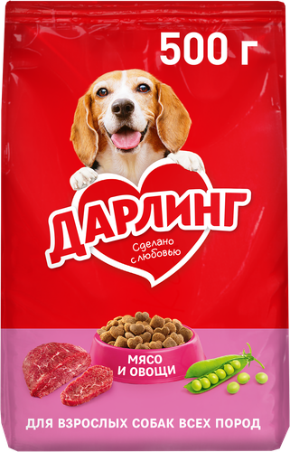 Корм сухой для взрослых собак ДАРЛИНГ с мясом, 500г, изображение