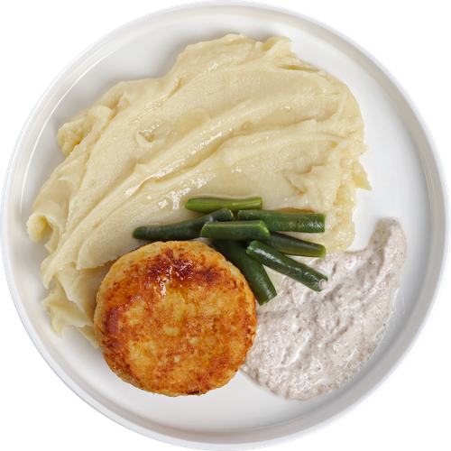 Котлета куриная с картофельным пюре и грибным соусом ЛЕНТА FRESH, 300г, изображение